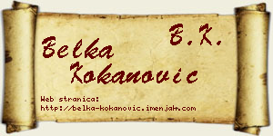 Belka Kokanović vizit kartica